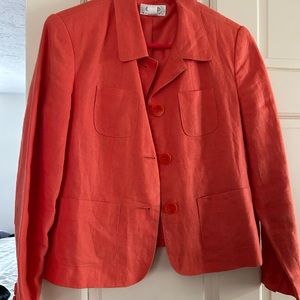 Talbots Orange Blazer Tailored Suit Jacket